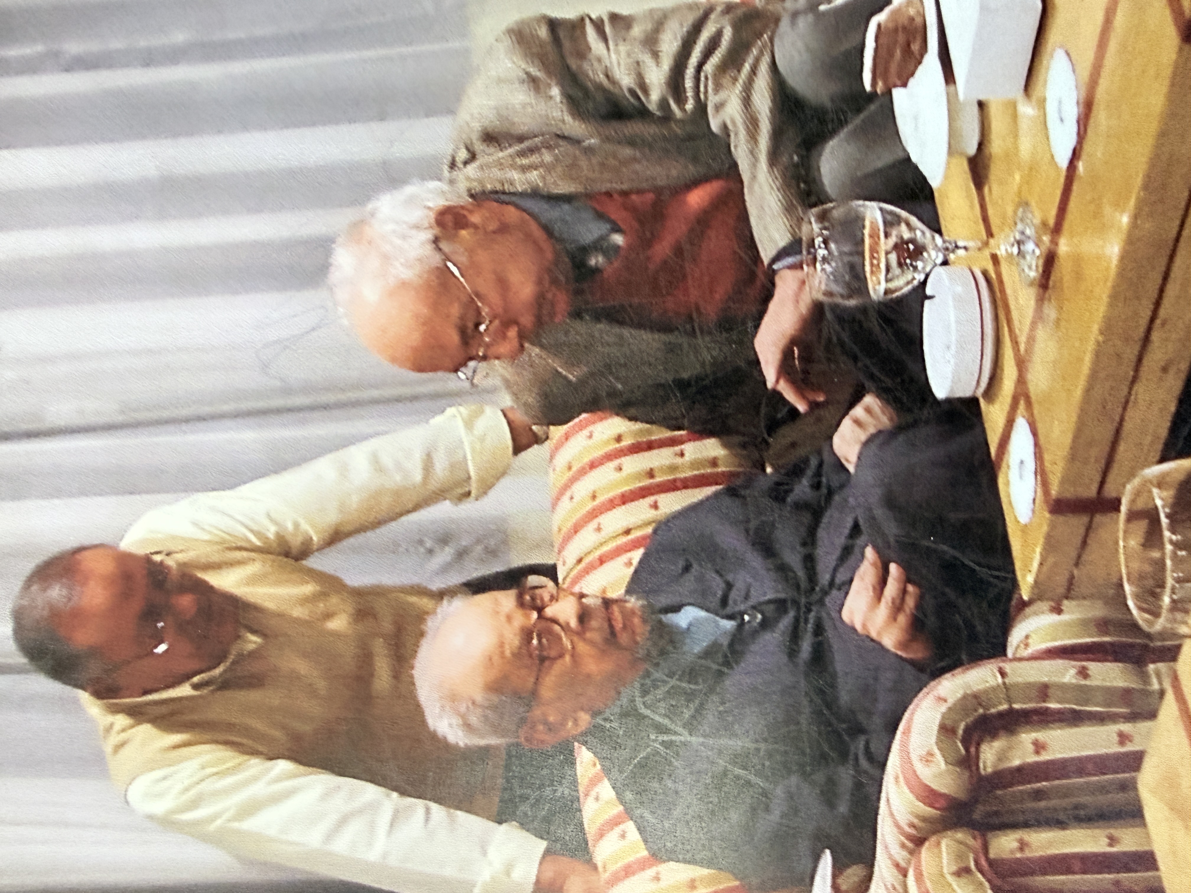 Sasson Somekh sharing a meal with Naguib Mahfouz