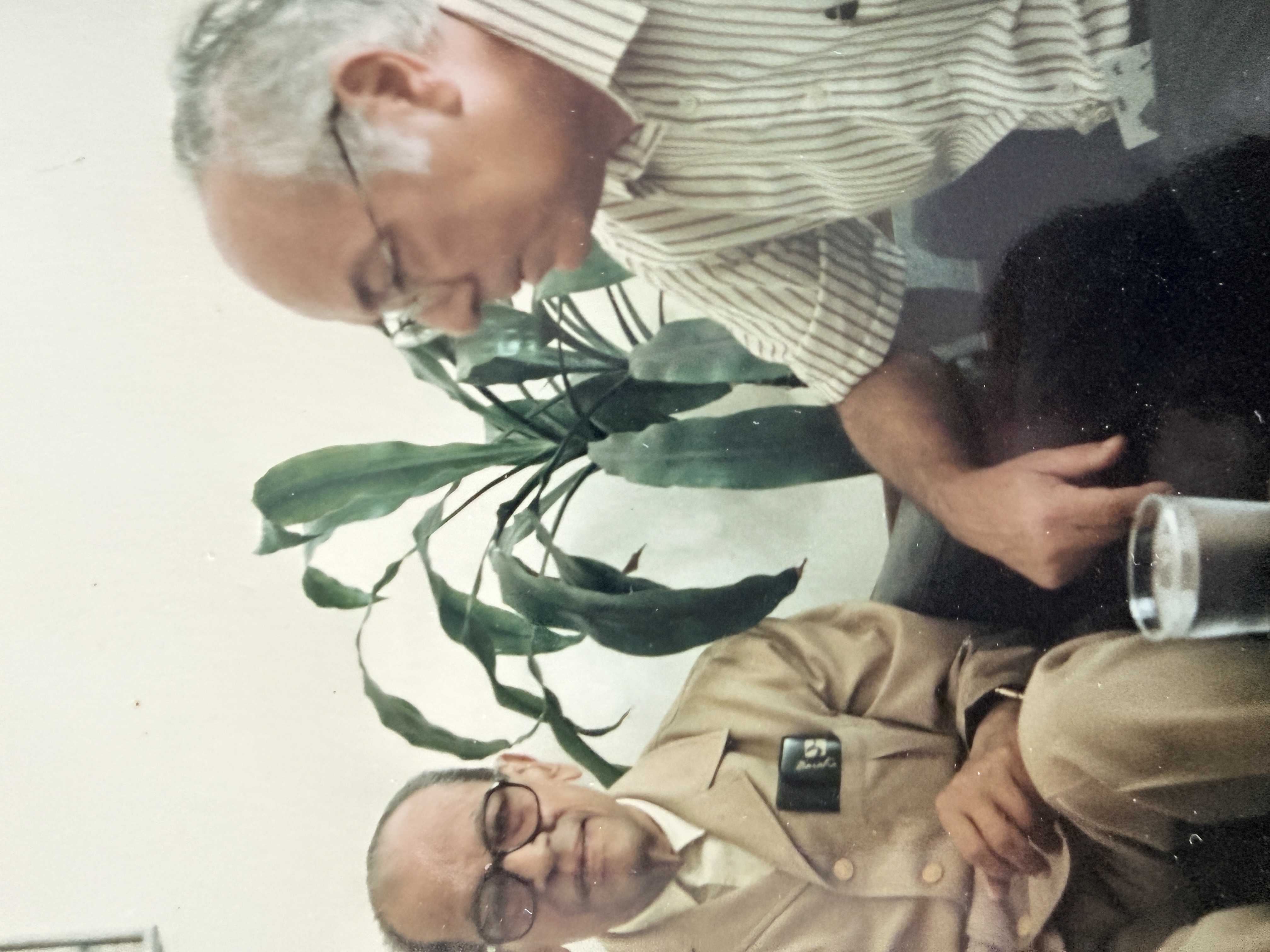 An early photograph of Sasson Somekh with Naguib Mahfouz